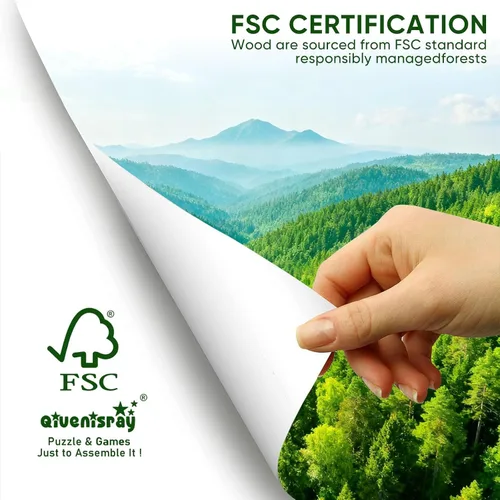 Vista 5 de Qiuenisray Rompecabezas de Madera para Adultos, Rompecabezas de Gato en Forma de Corazón de 200 Piezas, Rompecabezas de Forma Única Certificado FSC