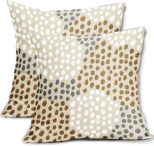 Vista 25 de Sweetshow Juego de 2 fundas de almohada de 16 x 16 pulgadas, diseño bohemio, con diseño de lunares, moderno y moderno, para exteriores, decorativas