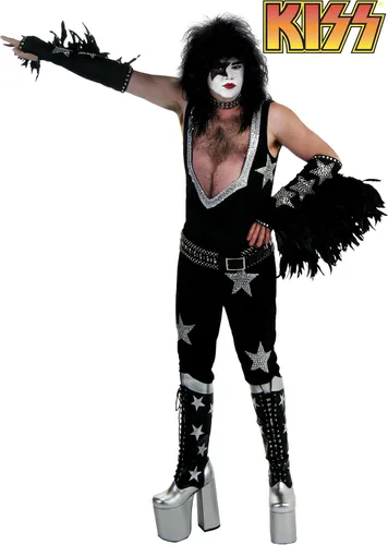 Vista 2 de KISS - Disfraz de Paul Stanley Starchild para hombre con peluca