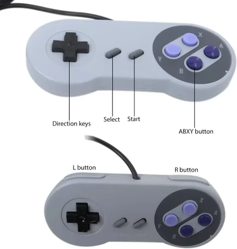 Vista 2 de Gxcdizx Cable de alimentación para adaptador de CA AV + 2 controladores para Super Nintendo SNES