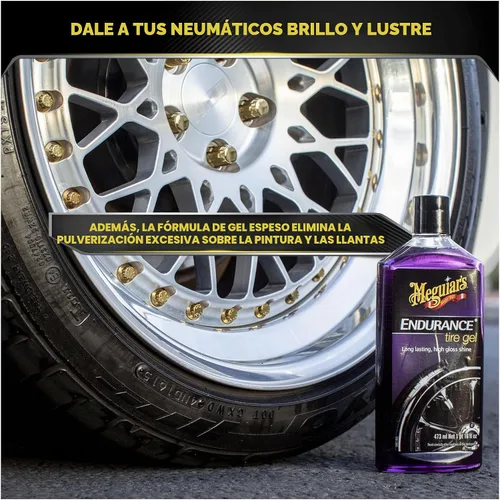 Vista 5 de Meguiar Endurance - Gel para neumáticos, el apósito de neumáticos protege y brilla los neumáticos de automóvil, botella de 16 onzas