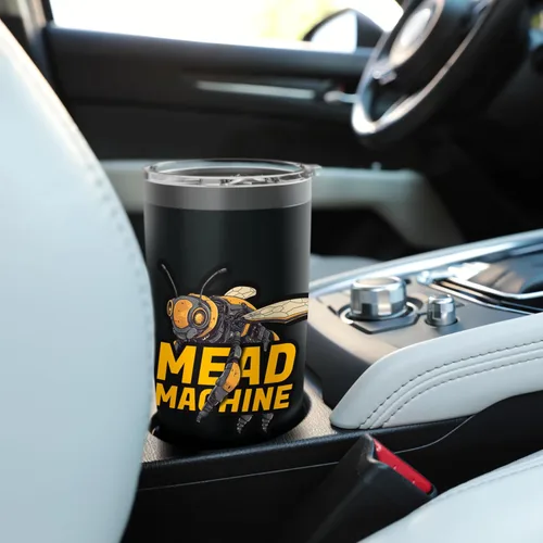 Vista 6 de Mead Machine Mead Making Homebrew Honey Bee - Vaso aislado de acero inoxidable