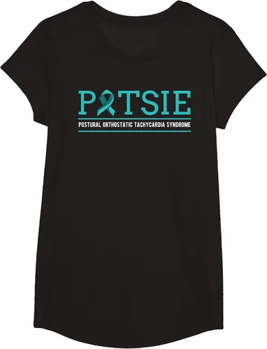 Vista 6 de POTS Dysautonomia Turquoise Ribbon Autonomic Dysfunction T-Shirt Asphalt Grey