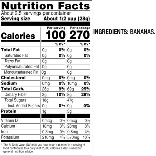 Vista 3 de Bare Chips de plátano crujientes al horno, simplemente plátano, sin gluten, bolsa de 2.7 onzas