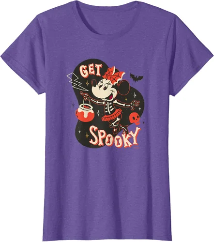 Vista 25 de Disney Disfraz de esqueleto de Minnie Mouse para Halloween, camiseta espeluznante Negro