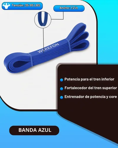 Vista 3 de Juego de bandas de resistencia, bandas de asistencia para dominadas, banda de resistencia elástica, bandas de ejercicio de levantamiento de pesas