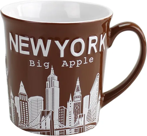 Vista 10 de Tazas de cerámica jumbo New York Big Apple City Skyline - 12oz (azul)