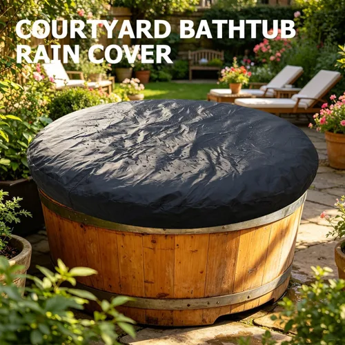 Vista 2 de DOITOOL Cubierta redonda para bañera de hidromasaje, impermeable, cubierta de spa para exteriores, protector redondo de 75 pulgadas para piscinas