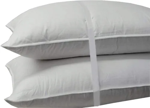 Vista 2 de Royal Bedding Almohada de plumón de lujo – 500 hilos 100% algodón Shell, tamaño estándar, firme, juego de 2