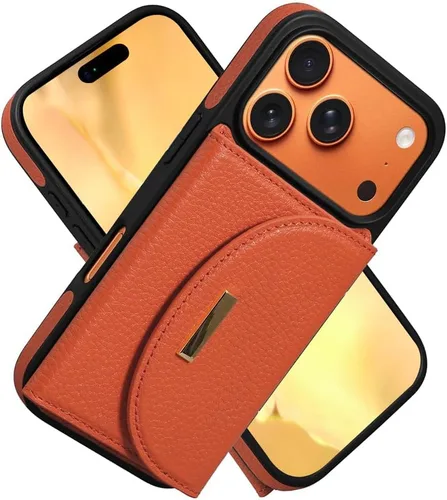 Vista 47 de Funda tipo cartera de Keallce para iPhone 14 Pro de 6.1 pulg., funda con tapa y ranuras para tarjetas, soporte con anillo, funda protectora de piel