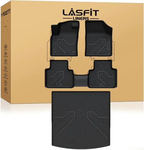 Vista 19 de LASFIT - Tapete de carga 3D para maletero de Volkswagen VW2018-2024 (ajuste 5 asientos), protección para todo tipo de clima, tapete de TPE de alta