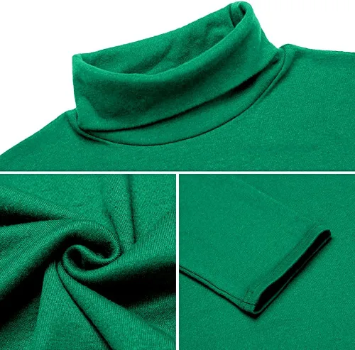 Vista 27 de Camiseta de manga larga para hombre, ajustada, ligera, con cuello de tortuga