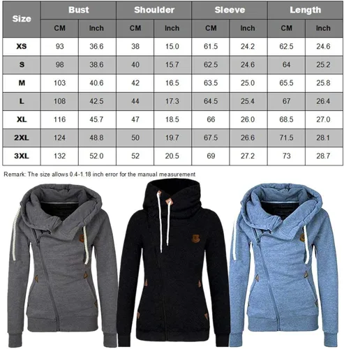 Vista 5 de Newbestyle Sudaderas con capucha para mujer, con cremallera oblicua, forro polar