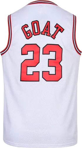Vista 3 de Camiseta de baloncesto juvenil de cabra clásica 23 hiphop, fiesta temática, camisas de regalo para niños, bordado para fanáticos del baloncesto