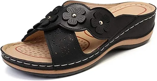 Vista 54 de Ladmiple Sandalias ortopédicas florales de moda 2023 con soporte de arco, zapatillas romanas casuales con puntera abierta
