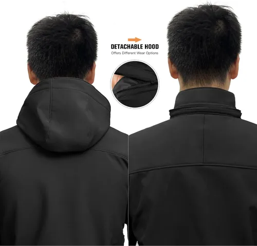 Vista 2 de FREE SOLDIER Men's Softshell Hiking Jacket Waterproof Hooded Tactical Hunting Jacket