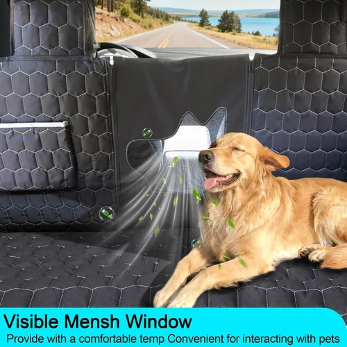 Vista 3 de Meginc Fundas de Asiento para Perros para Asiento Trasero, Asiento de Coche para Perros para Tesla Model 3, Funda de Asiento para Mascotas 100%