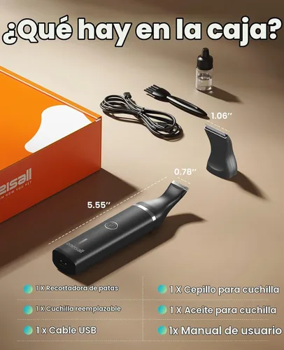 Vista 8 de Oneisall - Recortadora de pelo de perro con cuchillas dobles, recortadora de pelo para mascotas pequeñas sin cable, bajo nivel de ruido para Negro