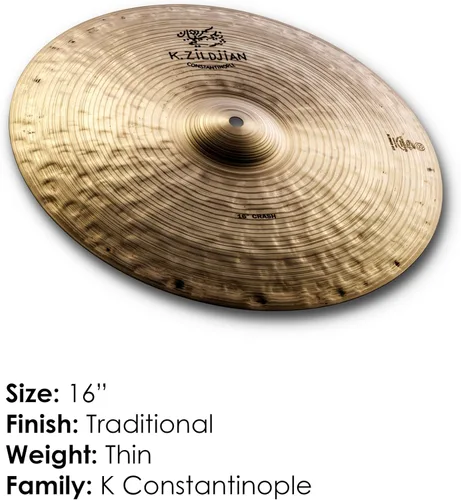 Vista 2 de Zildjian Choque de Constantinopla de 16" K