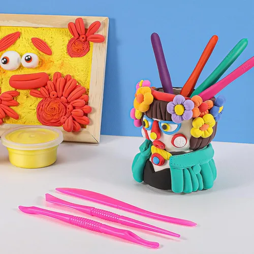 Vista 6 de ifergoo Kit de arcilla para modelar para niños, arcilla mágica de secado al aire de 24 colores, ultra ligera, segura y no tóxica, gran regalo