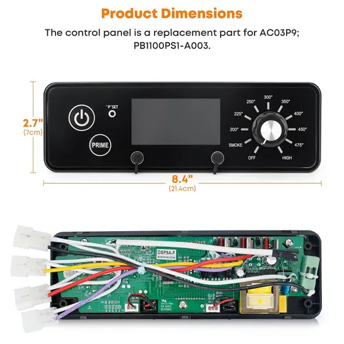 Vista 5 de Stanbroil Placa de control de repuesto para parrilla Pit Boss/ahumador, controlador con módulo de pantalla LCD reemplaza Pitboss AC03P9, 120V 60Hz