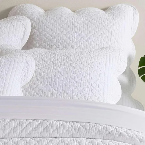 Vista 19 de Pine Cone Hill TAFT - Funda de almohada acolchada neutra, tamaño estándar, patrón de rayas multi/blancas