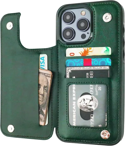 Vista 18 de ONETOP - Funda compatible con iPhone 15 Pro Max con soporte para tarjetas, funda de piel sintética con ranuras para tarjetas, doble cierre magnético