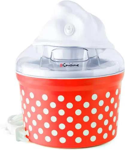 Vista 8 de Euro Cuisine Máquina para hacer helados, sorbetes y yogur congelado, máquina casera para hacer helados para niños con 4 vasos de vidrio, tazón