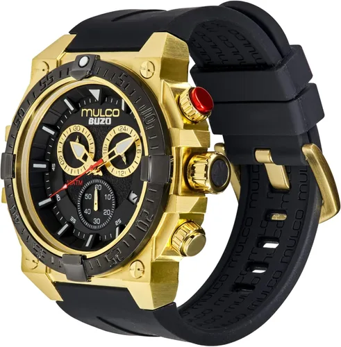 Vista 2 de MULCO Reloj para hombre Kripton de acero inoxidable con correa de silicona Movimiento cronógrafo de cuarzo Pantalla analógica premium, resistente al