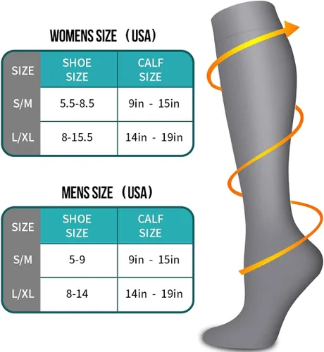 Vista 7 de COOLOVER - 6 pares de calcetines de compresión con cobre para mujeres y hombres, el mejor soporte para correr, atletismo, enfermería, viajes