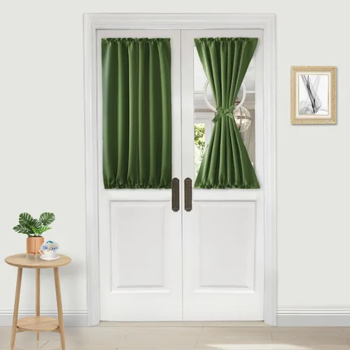 Vista 185 de DWCN Cortinas para Puertas Francesas – Cortinas opacas térmicas con bolsillo para barra para puertas con ventana de cristal, puertas de cocina