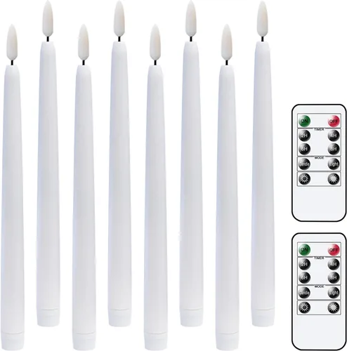 Vista 11 de Velas alargadas decorativas sin llama, con control remoto y temporizador