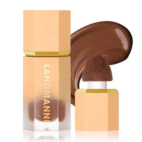 Vista 14 de Maquillaje líquido en barra de contorno, varita de contorno facial crema con aplicador de cojín, contorno bronceador cremoso natural mate de larga