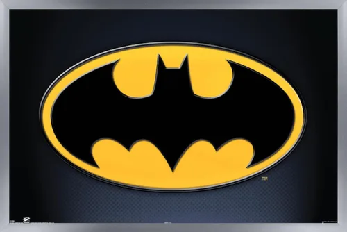 Vista 11 de Trends International DC Comics - Póster de pared de Batman con símbolos, 14.725 x 22.375 pulgadas, versión enmarcada de madera de granero