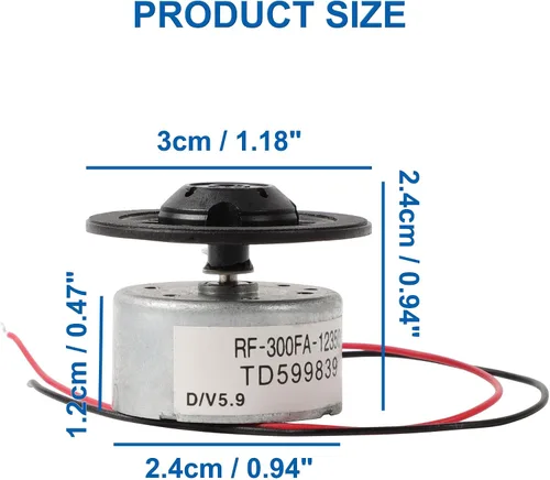 Vista 4 de uxcell Metal RF-300FA-12350 DC 5.9V Husillo DVD Micro Motor, 0.9 x 0.5 in para reproductor de DVD CD, 1 PC Plata Negro