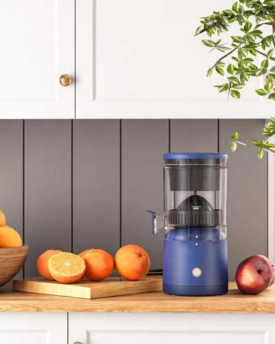 Vista 7 de SUNHAIXIA Exprimidor eléctrico recargable - Exprimidor de cítricos con tipo c recargable para jugo de naranja, limón y pomelo. (azul-45 vatios)