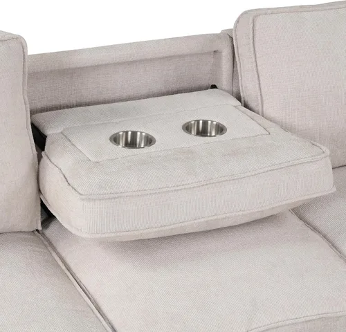 Vista 40 de Sofá modular moderno en forma de U de 115 pulgadas, juego de sofás tapizados grandes con asiento de almacenamiento, sofá cama convertible con diván