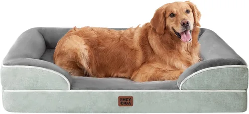 Vista 92 de EHEYCIGA – Cama ortopédica impermeable para perros pequeños, de espuma viscoelástica tipo caja de huevos, con bordes elevados y base antideslizante