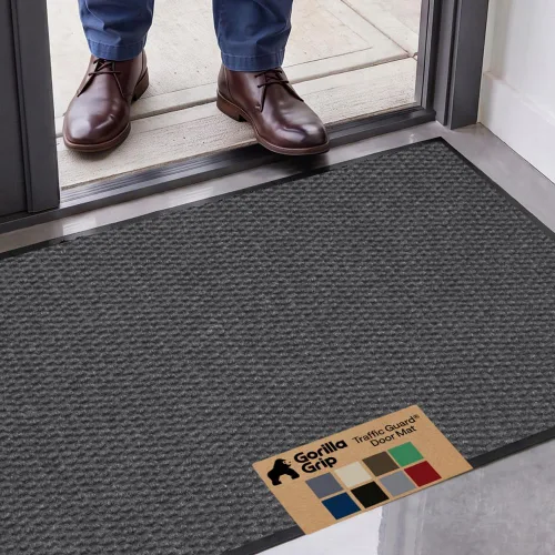 Vista 95 de GORILLA GRIP Traffic Guard - Tapete resistente para interiores y exteriores Negro