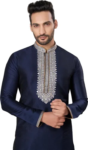 Vista 3 de SK120 - Conjunto de pijama Kurta para hombre, traje de fiesta tradicional indio