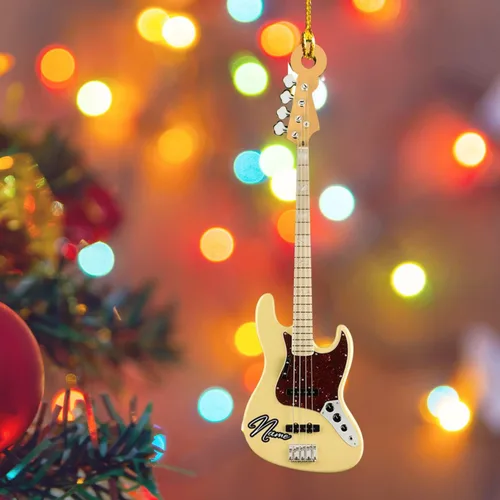 Vista 7 de MoonArt Adorno personalizado de guitarra de piano, nota musical de piano, adorno con forma de madera acrílica, regalo para amantes de la guitarra