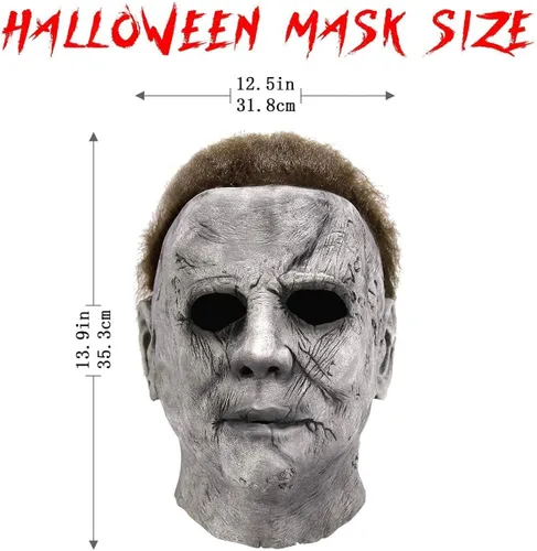 Vista 3 de WPOZD Máscara de Michael Myers de Michael Myers, máscara de Halloween para adultos y niños, para fiesta de Halloween, cosplay, máscara de miedo.