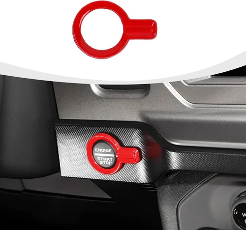 Vista 10 de RAZPOY para Bronco Cubierta de Botón de Arranque por Empuje, Moldura de Botón de Arranque y Parada del Motor Compatible con Accesorios Interiores