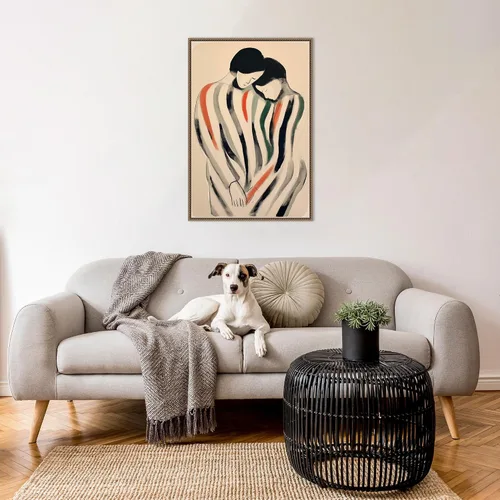 Vista 5 de Amanti Art Lienzo enmarcado para pared, 33 x 23 pulgadas, abrazo íntimo, hombre y mujer, por Treechild, lienzo enmarcado para pared, obras de arte