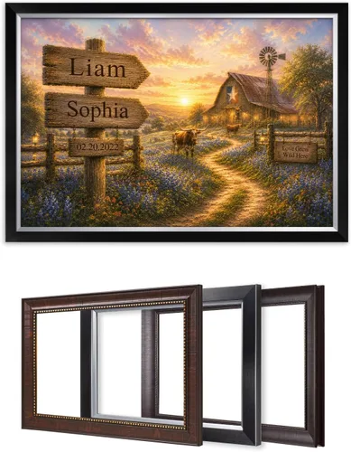 Vista 165 de IPIC - Personalized Framed Canvas with Custom Street Sign in Boston Personalized Street Signs with Names, Custom Canvas Print, Boston Sunset