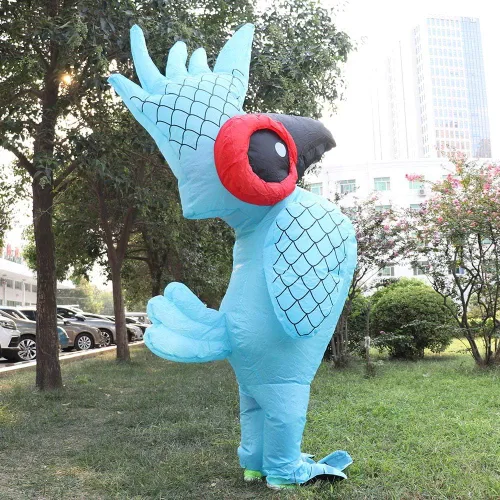 Vista 4 de Xnferty Disfraz inflable de loro para Halloween disfraz de calabaza disfraz de cosplay y fantasía para adultos