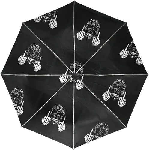 Vista 2 de Poeticcity Auto OpenClose Folding Umbrella, Strong Inner Print Travel Rain Umbrella, Portable Automatic Compact Anti-UV Sun Parasol