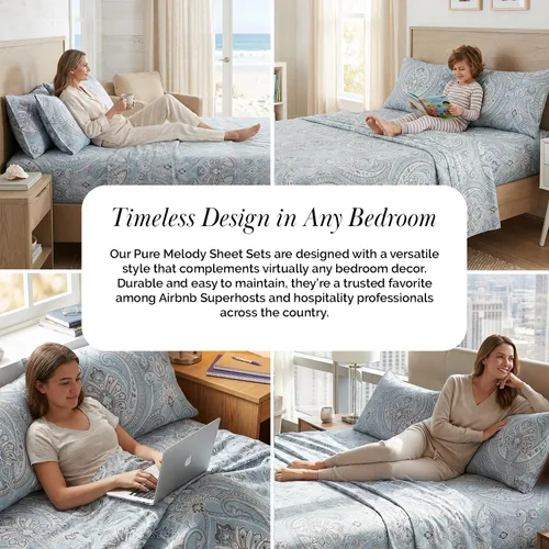 Vista 213 de Southshore Fine Living, Inc. Colección Winter Brush, juego de sábanas de 3 piezas para cama individual, sábana bajera con bolsillo profundo de 14