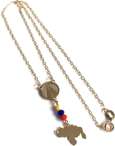 Vista 6 de Collar con mapa de Venezuela Medalla Virgen del Valle