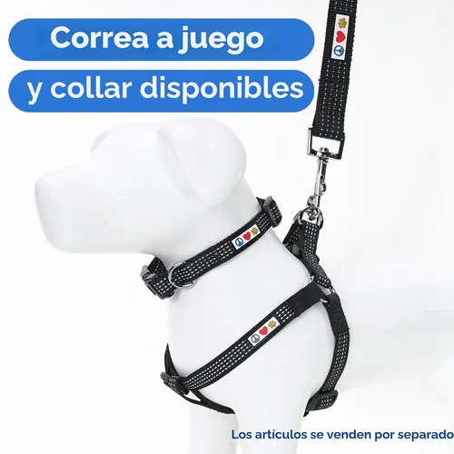 Vista 4 de Pawtitas Arnés Reflectante Step-in para Perro – Chaleco Ajustable Anti-Tirones para Cachorros a Adultos Mayores, Seguro y Cómodo, XS Negro